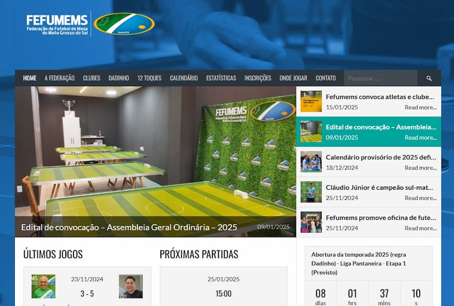 Site oficial da FEFUMEMS está de cara nova