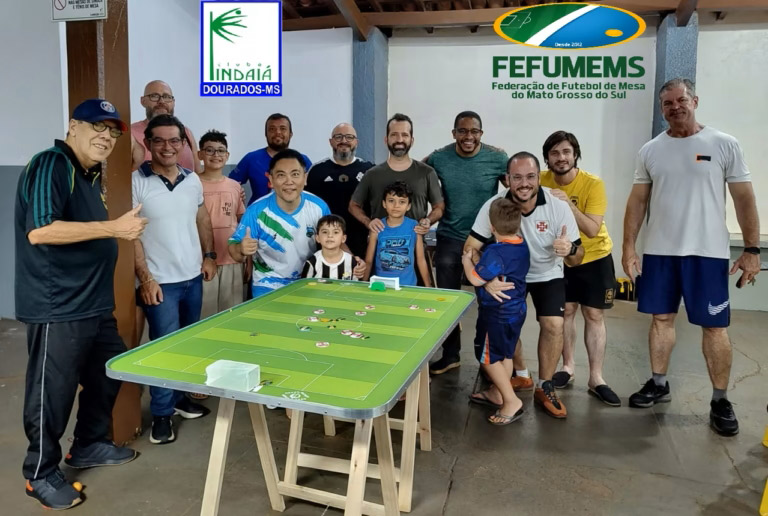 Clube Indaiá recebe oficina do futebol de mesa da FEFUMEMS