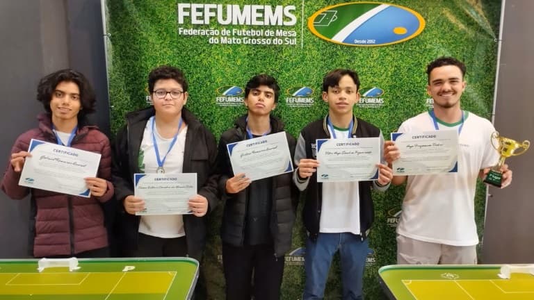 Com parceria da FEFUMEMS, IFMS conhece primeiro campeão de Futebol de Mesa