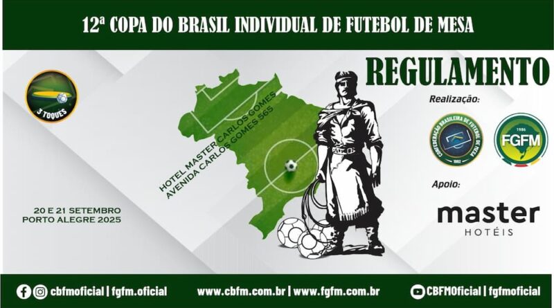 Regulamento e Tabela – 12ª Copa do Brasil Individual 2025